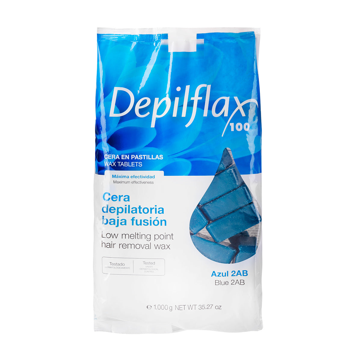 Depilflax tvrdi vosak bez trakica za depilaciju 1 kg plavi