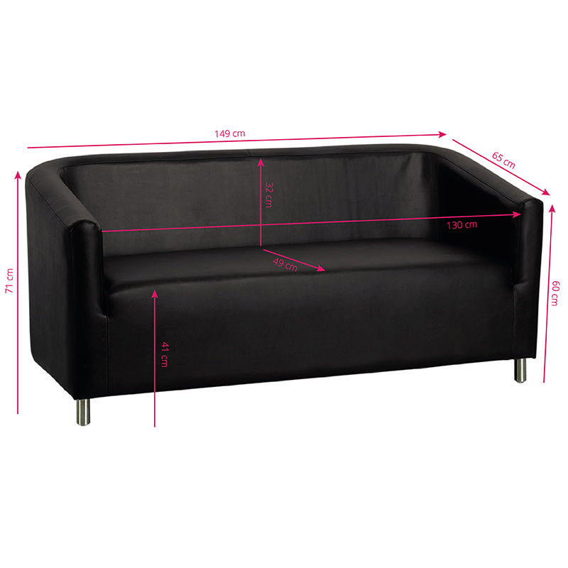 Gabbiano wartezimmersofa m021 schwarz