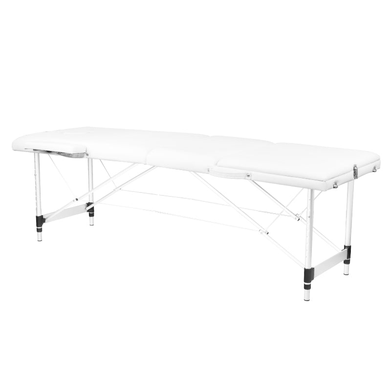 Masažni stol od aluminija, 3 sekcije, comfort, bijeli