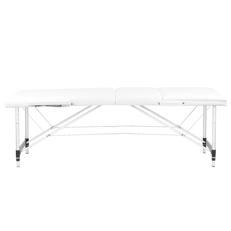 Masažni stol od aluminija, 3 sekcije, comfort, bijeli