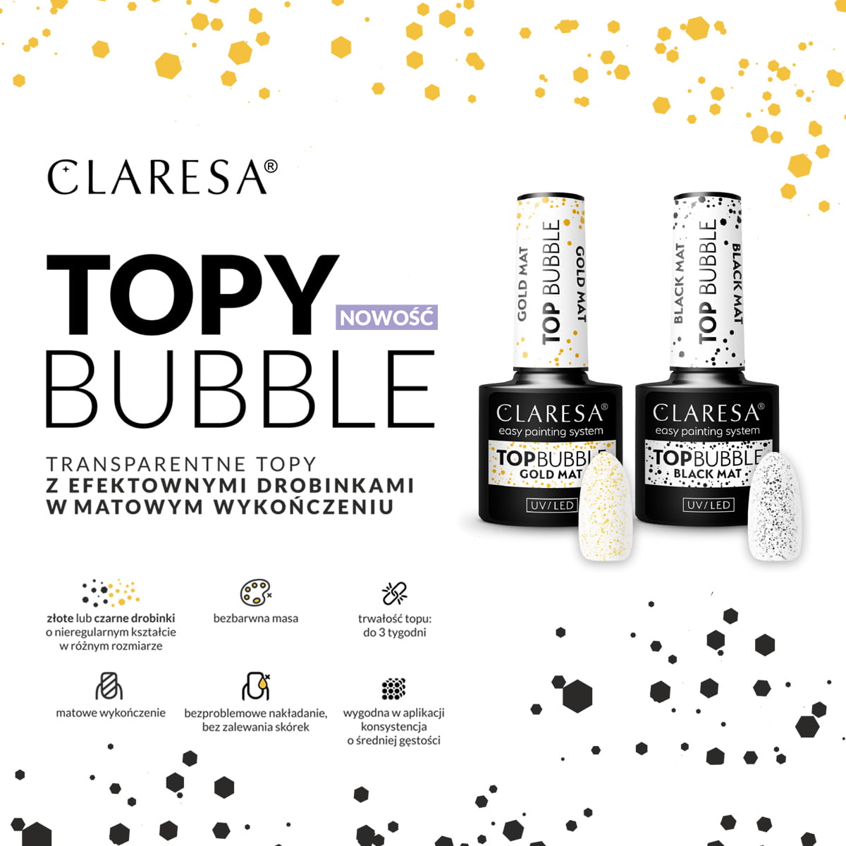 Claresa Top Bubble zlatgnamat bez brisanja - 5 g