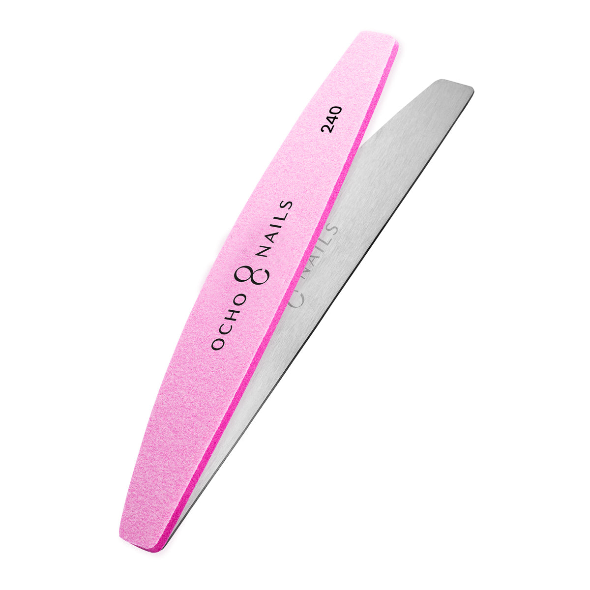Ocho Nails metalna rašpica za nokte u obliku polumjeseca + polirke 240 10 kom