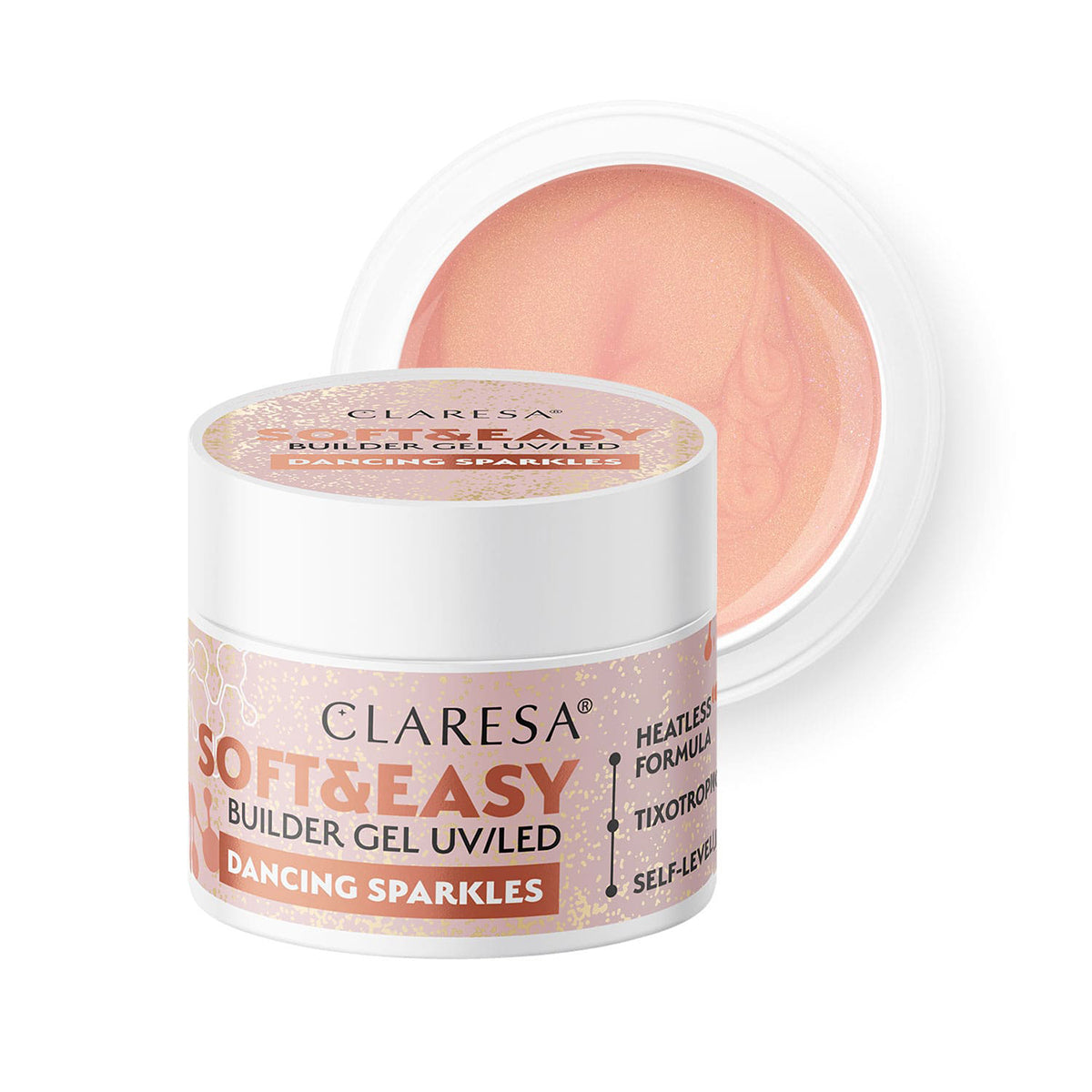 Claresa gel za izgradnju Soft&Easy dancing sparkles 12 g