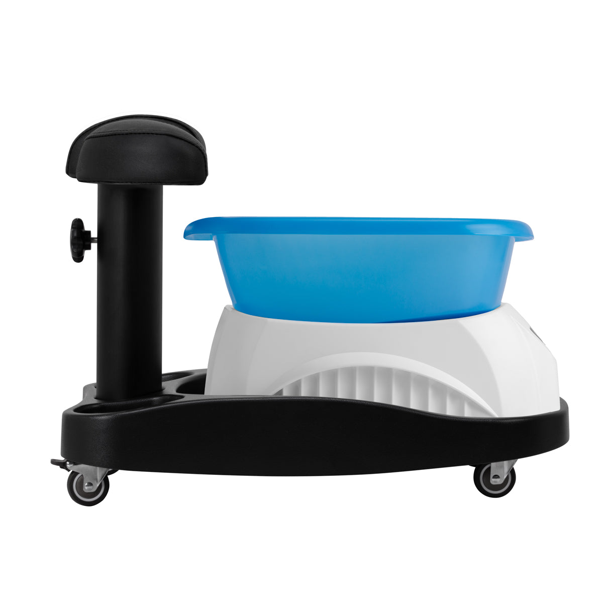 Azzurro shower tray with massager and white trolley