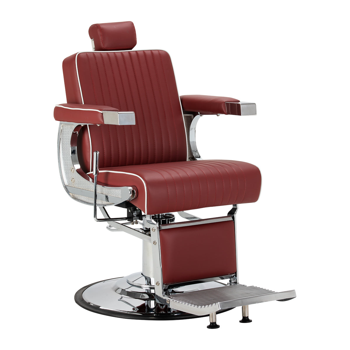 Gabbiano Visionerio Barberstuhl rot chrom frame