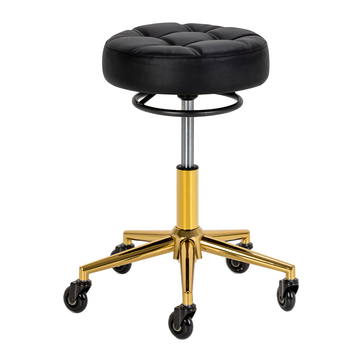 The Gabbiano D054G hairdressing Hocker gold weiß
