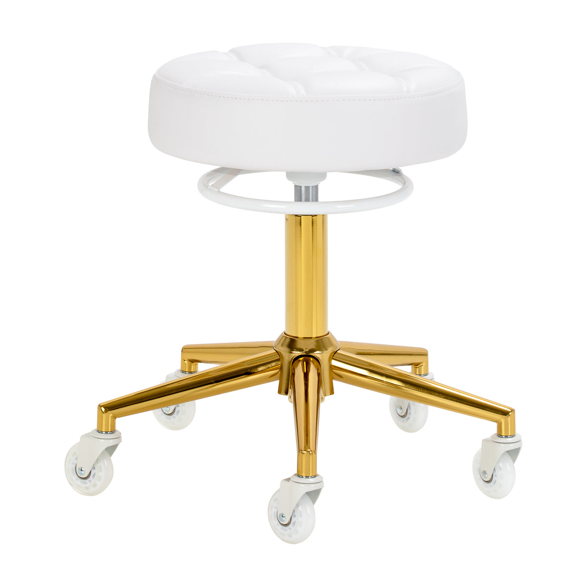 The Gabbiano D054G hairdressing Hocker gold weiß