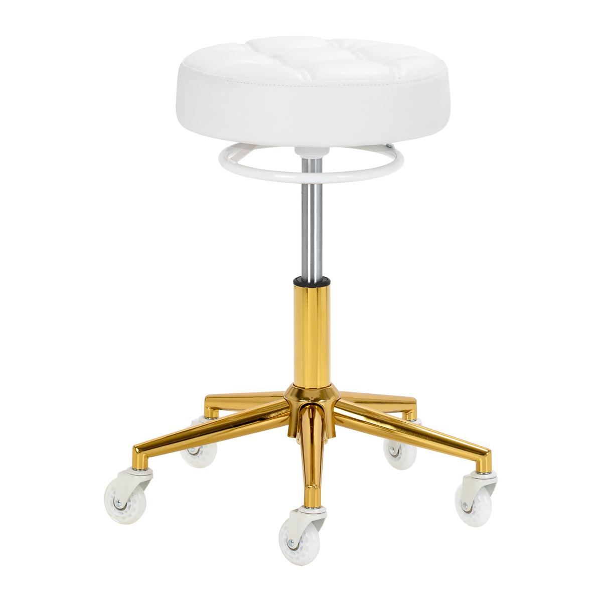 The Gabbiano D054G hairdressing Hocker gold weiß