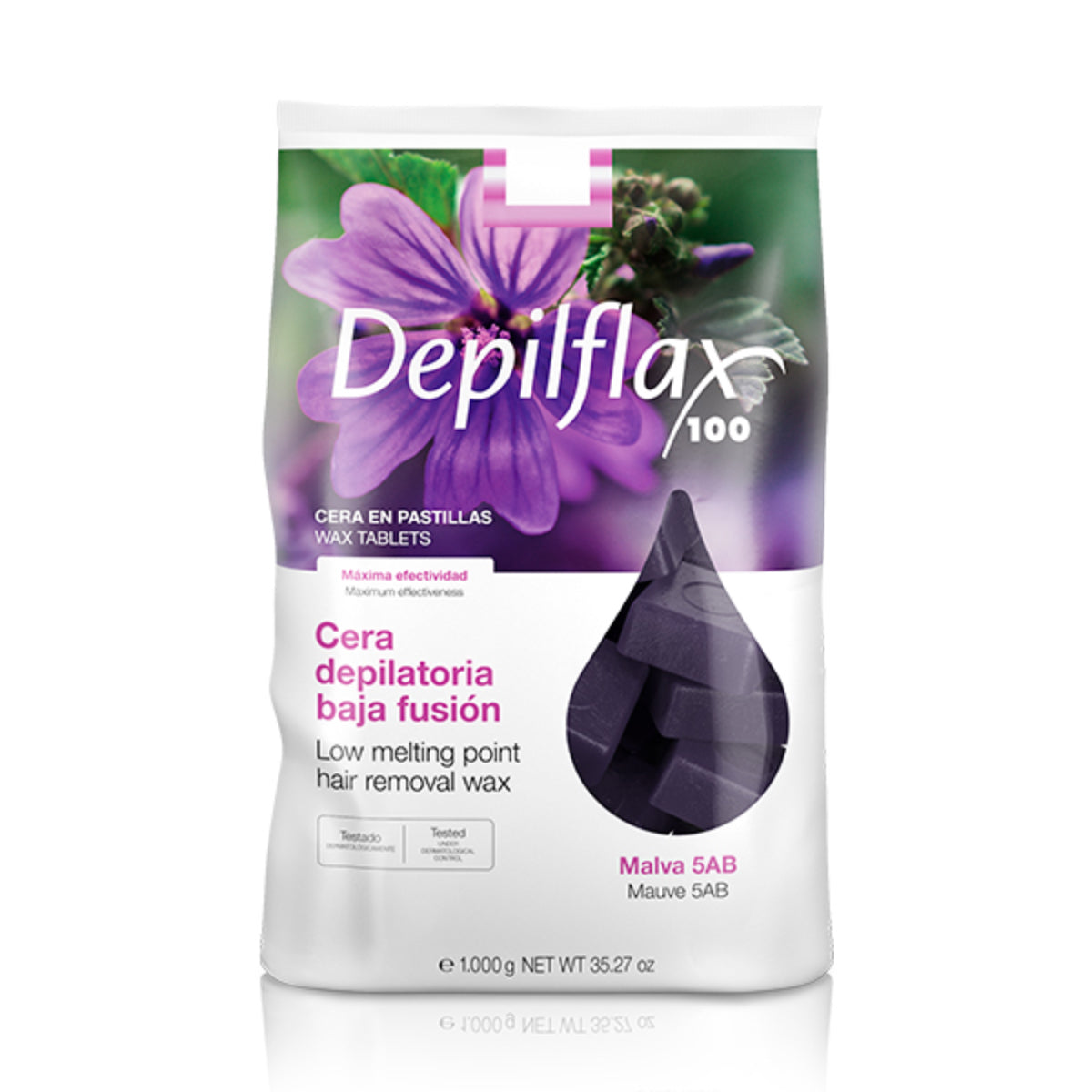 Depilflax 100 flexible low-melting point Wachs for hair removal Malva 5AB 1000 g