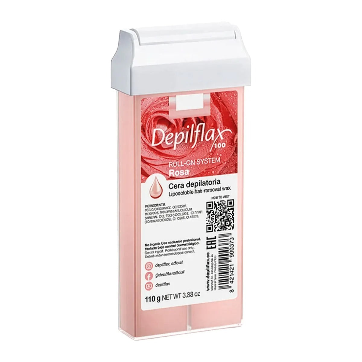 Depilflax 100 Vosak za depilaciju Roll-On Rosa Creamy, 110 g