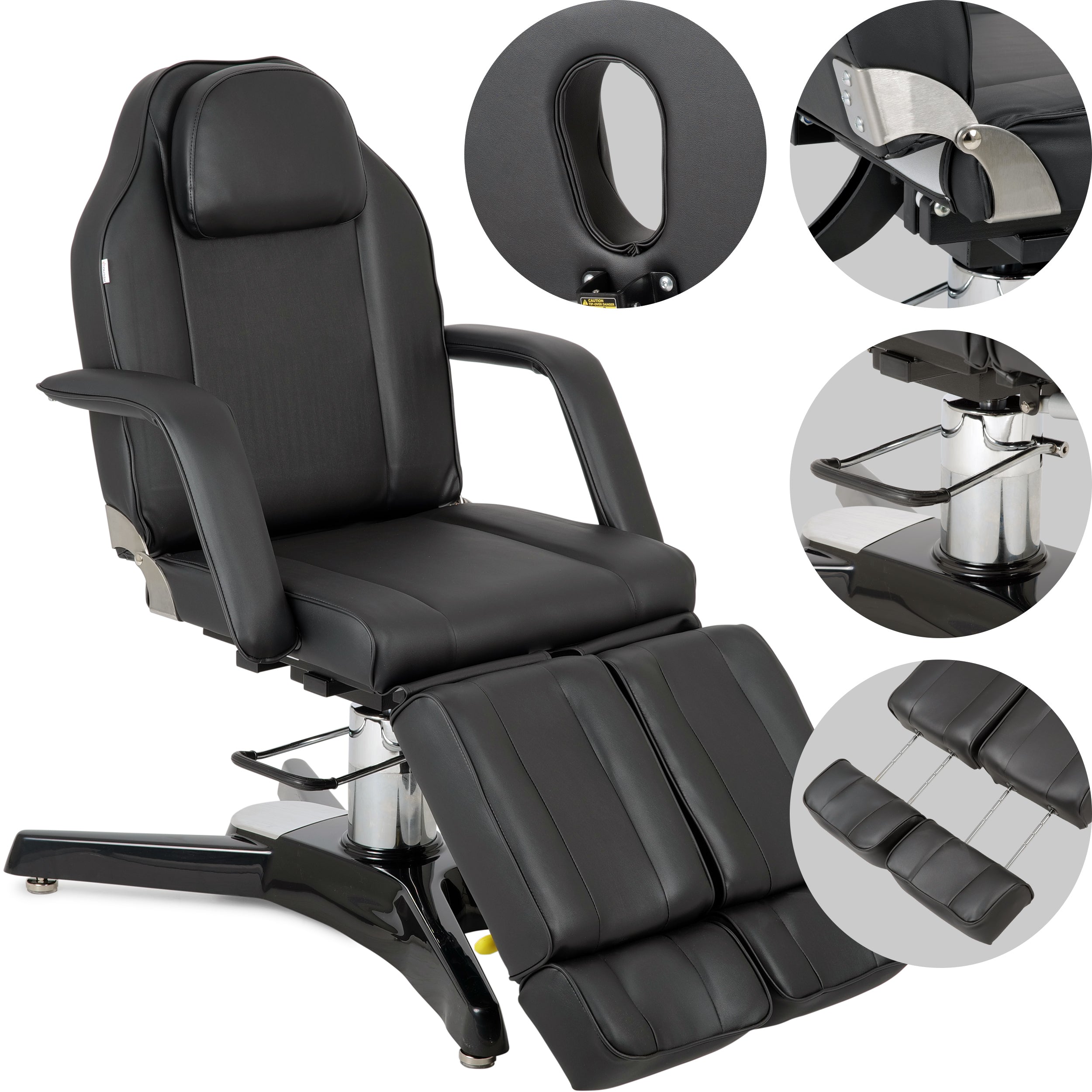 MAX Nero hydraulic beauty chair with pneumatic adjustment