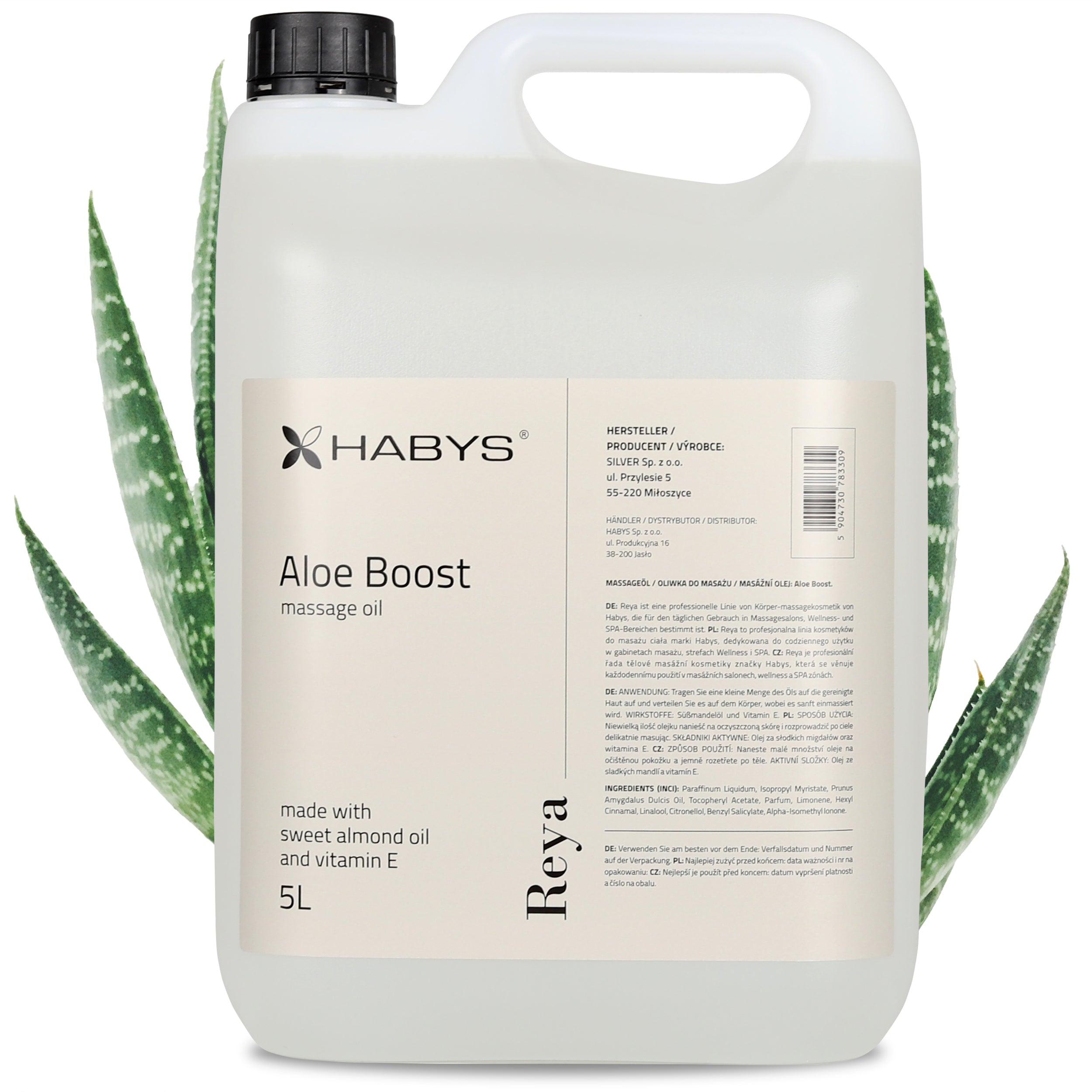 Massage Oil, Aloe Boost, HABYS 5000 ml