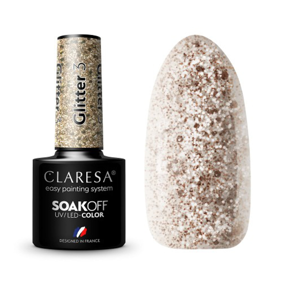 CLARESA Gel Politur GLITTER 3 -5g