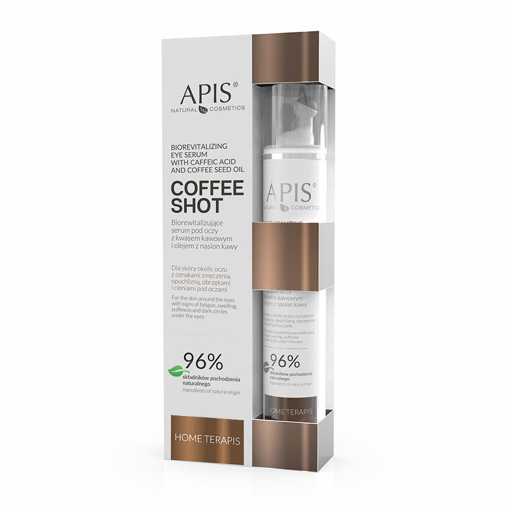 Apis coffee shot kućna terapija, biorevitalizirajući serum za oči s kiselinom i sjemenkama kave 10 ml